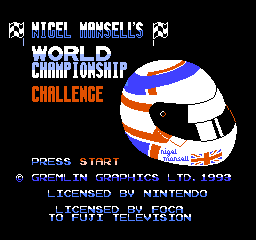 Nigel Mansell's World Championship Challenge (USA) Title Screen
